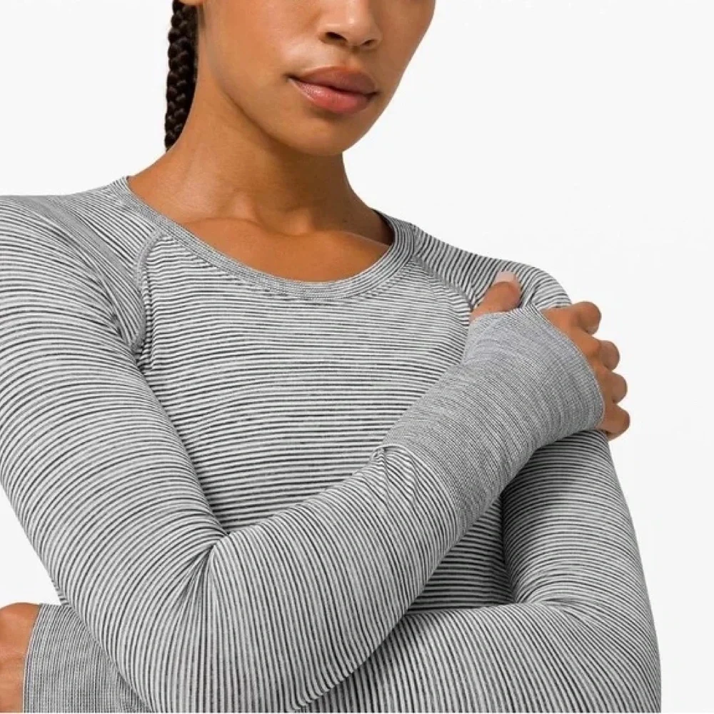 Lululemon Swiftly Tech Long Sleeve 2.0 Tempo Stripe EUC - Picture 2 of 11